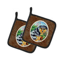 Australian Shepherd Puppy Pot Holder Set of 2 Heat Resistant Quilted Hot Pads 7.5 x 7.5 Inch, Insulated Kitchen Trivets for Cooking & Baking