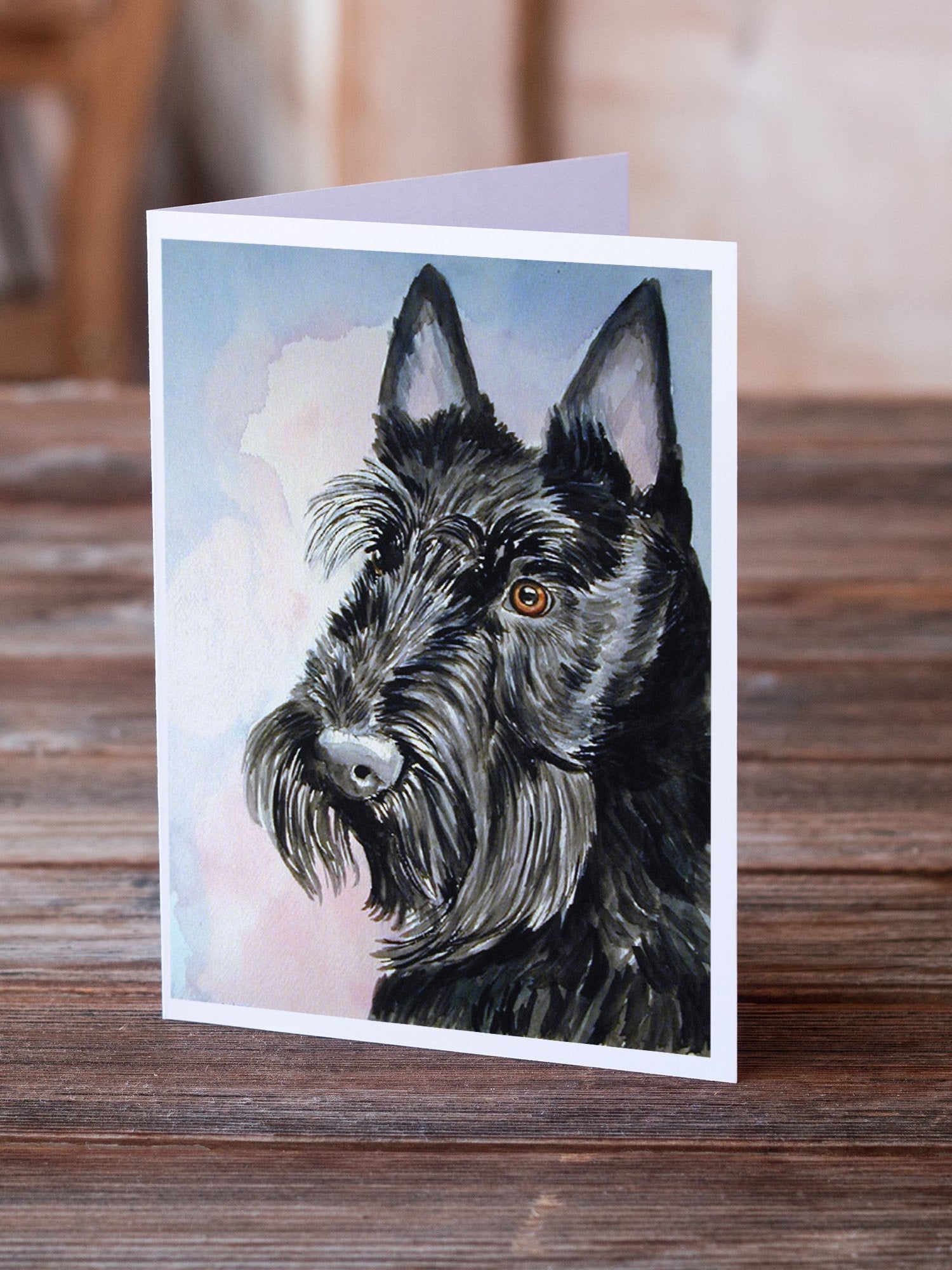 Scottish Terrier Greeting Cards Pack of 8 Blank Cards with Envelopes Whimsical A7 Size 5x7