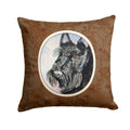 Scottish Terrier Decorative Throw Pillow 14x14 Indoor Outdoor Accent Cushion, Fabric Cover with Insert for Sofa, Bed, Porch & Living Room