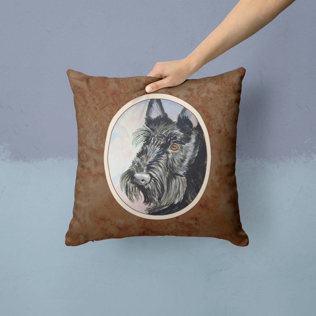 Scottish Terrier Decorative Throw Pillow 14x14 Indoor Outdoor Accent Cushion, Fabric Cover with Insert for Sofa, Bed, Porch & Living Room