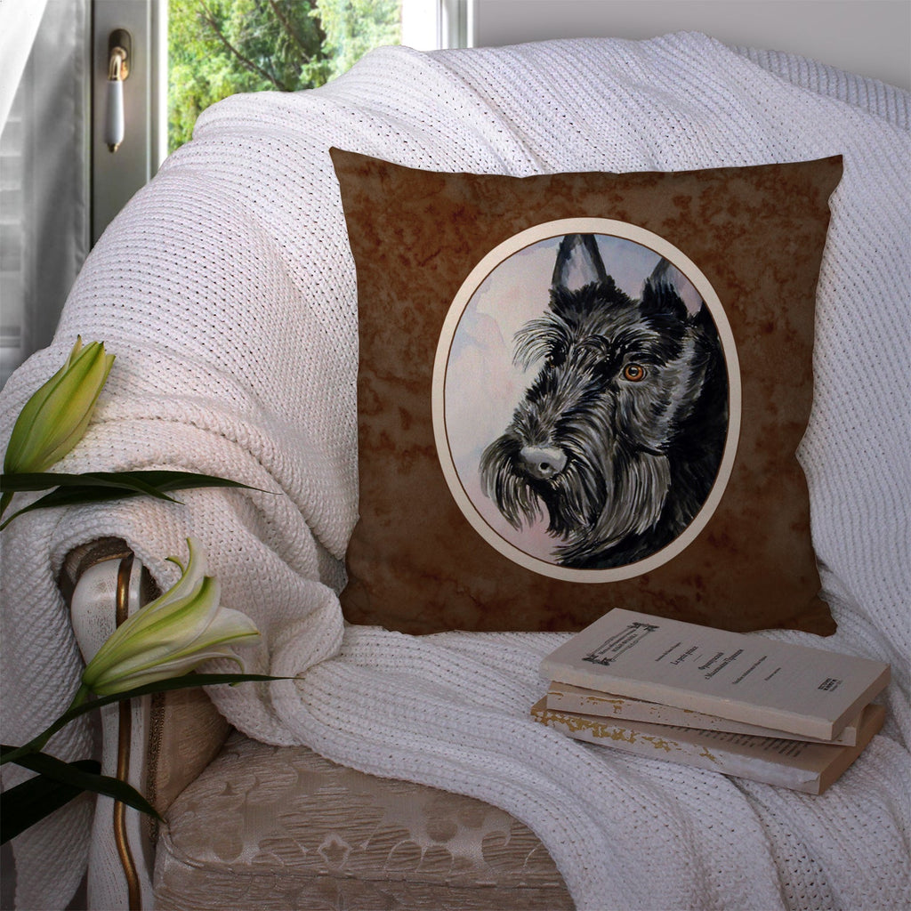 Scottish Terrier Decorative Throw Pillow 14x14 Indoor Outdoor Accent Cushion, Fabric Cover with Insert for Sofa, Bed, Porch & Living Room
