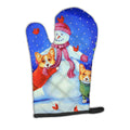 Snowman with Corgi Oven Mitt Heat Resistant Thick Oven Mitt for Hot Pans and Oven, Kitchen Mitt Protect Hands, Cooking Baking Glove
