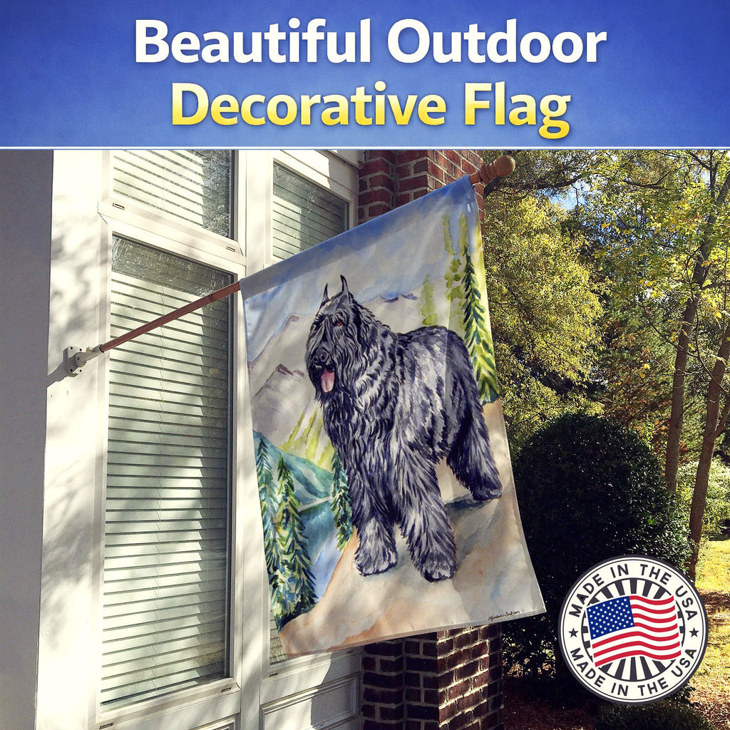Bouvier des Flandres House Flag 28x40 Porch Sleeve Pole Decorative Outside Yard Banner Artwork Wall Hanging, Polyester