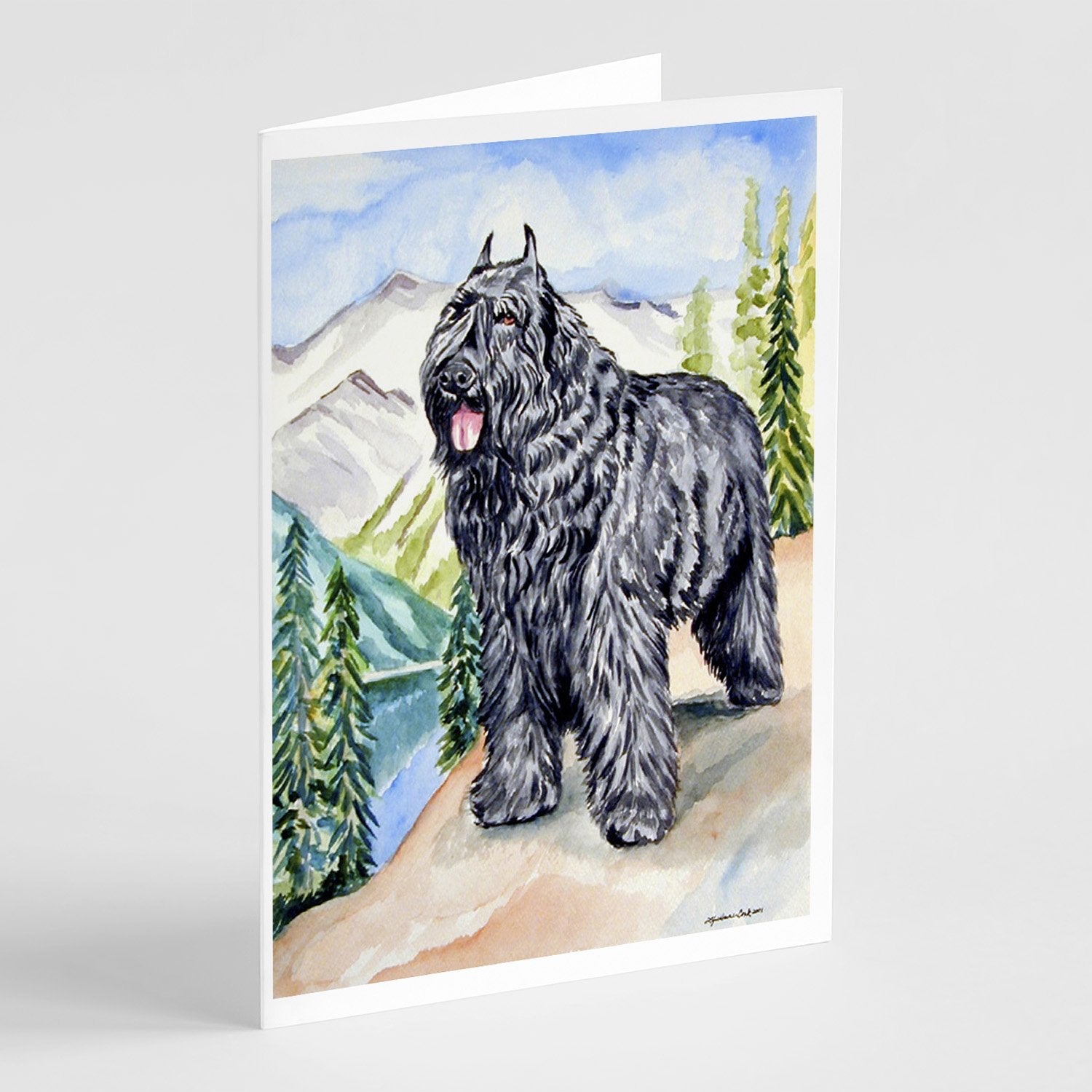 Bouvier des Flandres Greeting Cards Pack of 8 Blank Cards with Envelopes Whimsical A7 Size 5x7