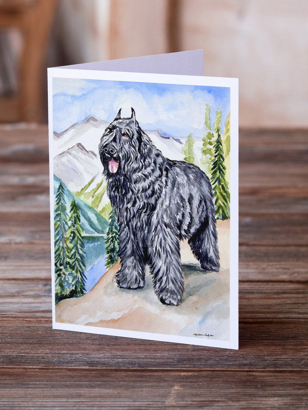 Bouvier des Flandres Greeting Cards Pack of 8 Blank Cards with Envelopes Whimsical A7 Size 5x7