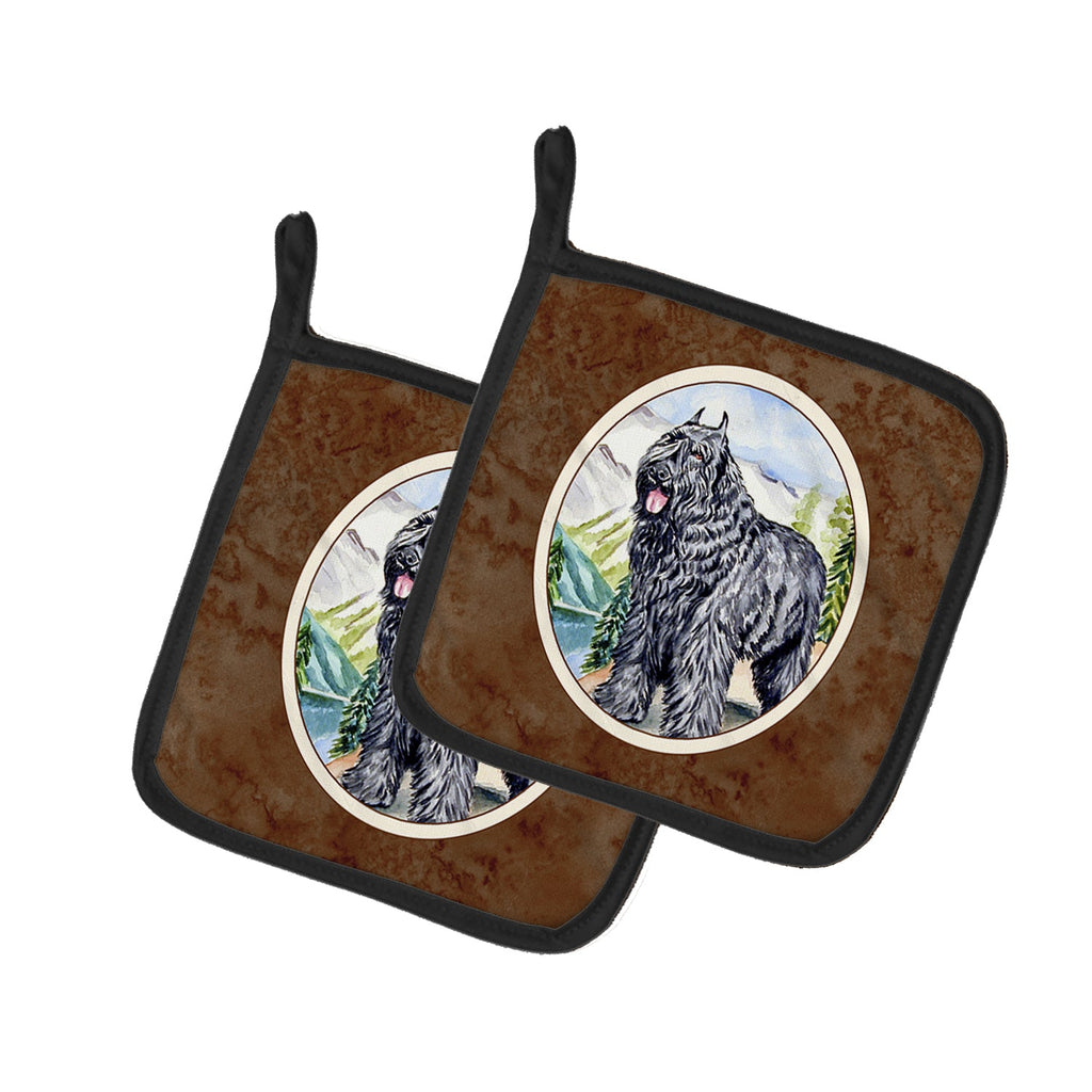 Bouvier des Flandres Pot Holder Set of 2 Heat Resistant Quilted Hot Pads 7.5 x 7.5 Inch, Insulated Kitchen Trivets for Cooking & Baking