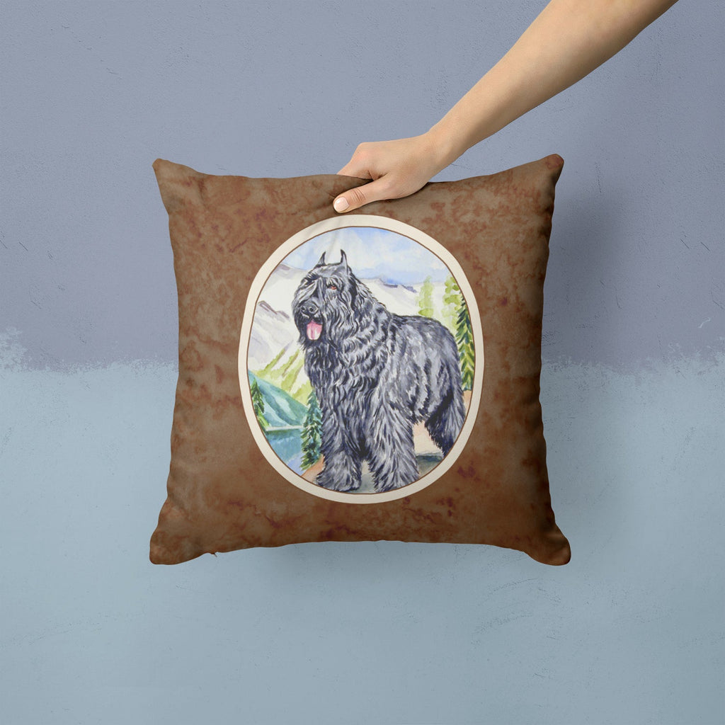 Bouvier des Flandres Decorative Throw Pillow 14x14 Indoor Outdoor Accent Cushion, Fabric Cover with Insert for Sofa, Bed, Porch & Living Room