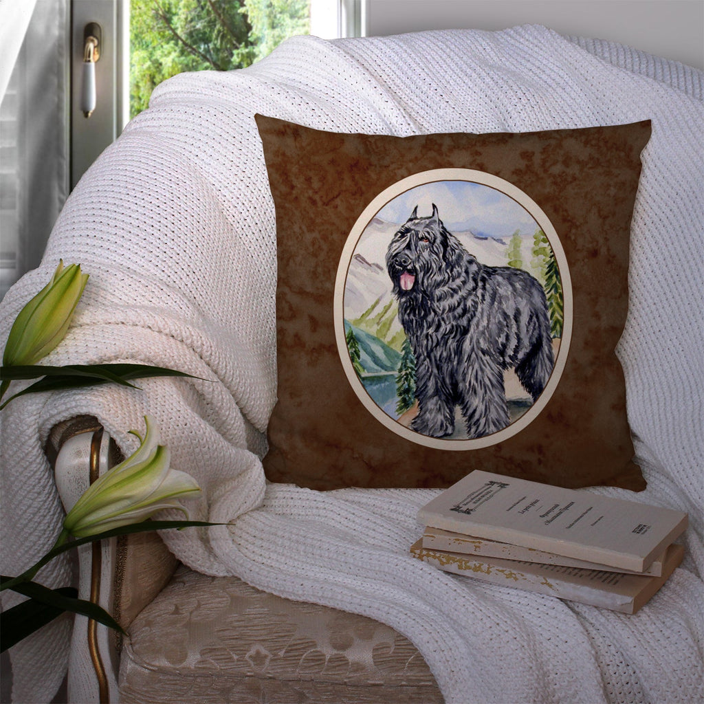 Bouvier des Flandres Decorative Throw Pillow 14x14 Indoor Outdoor Accent Cushion, Fabric Cover with Insert for Sofa, Bed, Porch & Living Room