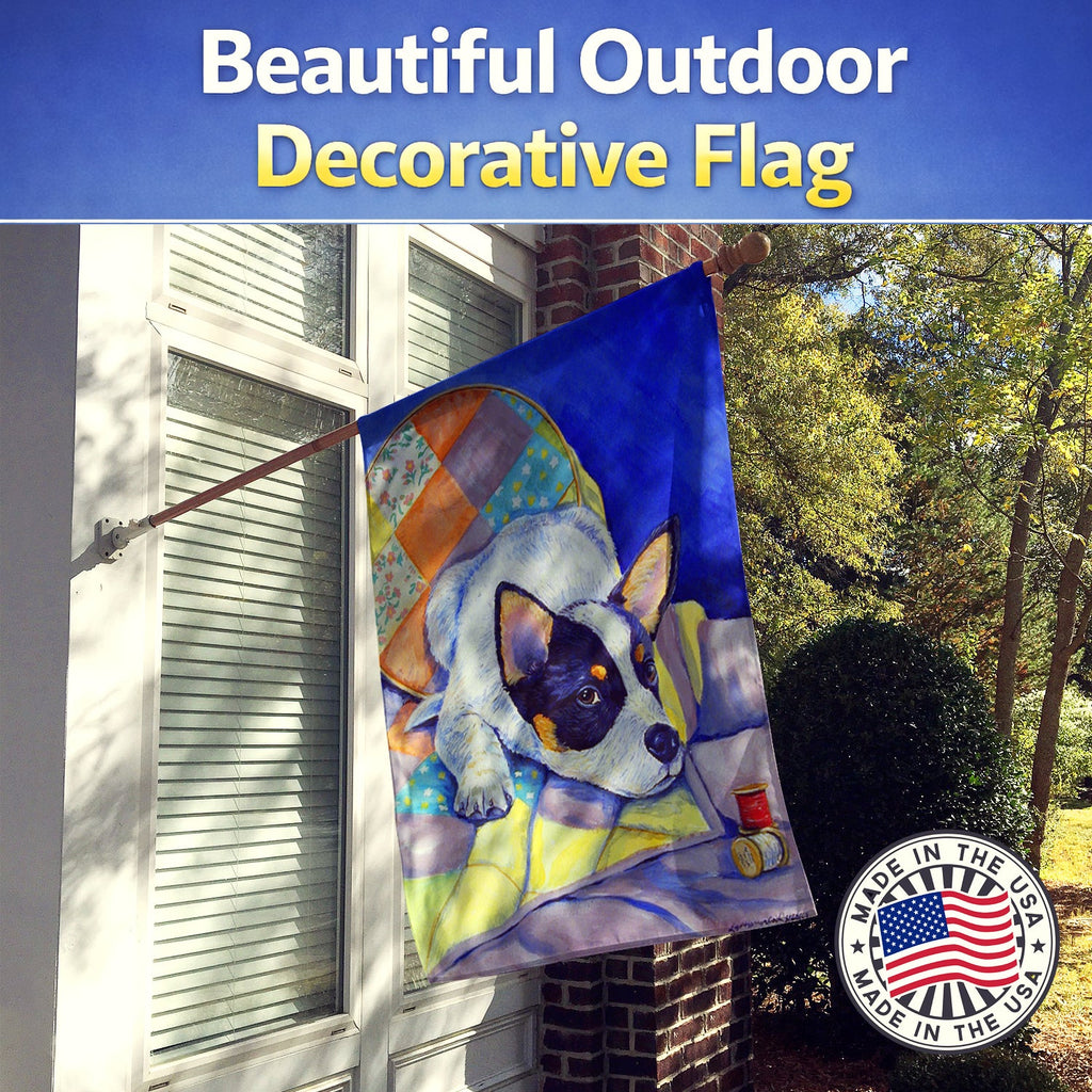 Australian Cattle Dog Sew Perfect House Flag 28x40 Porch Sleeve Pole Decorative Outside Yard Banner Artwork Wall Hanging, Polyester