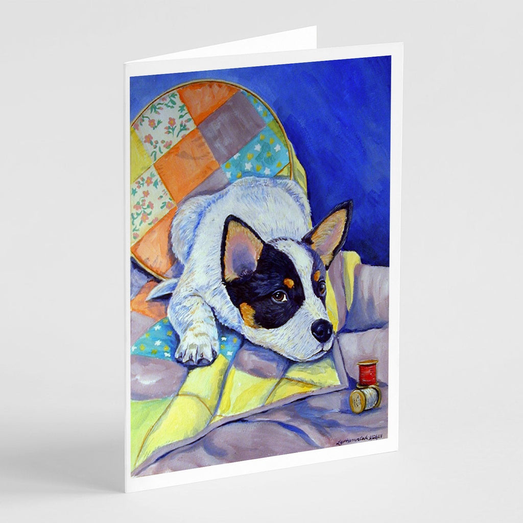 Australian Cattle Dog Sew Perfect Greeting Cards Pack of 8 Blank Cards with Envelopes Whimsical A7 Size 5x7
