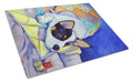 Australian Cattle Dog Sew Perfect Cutting Board Tempered Glass Kitchen Cutting Surface, Heat Resistant Chopping, Non-Slip Feet, Food Prep & Serving