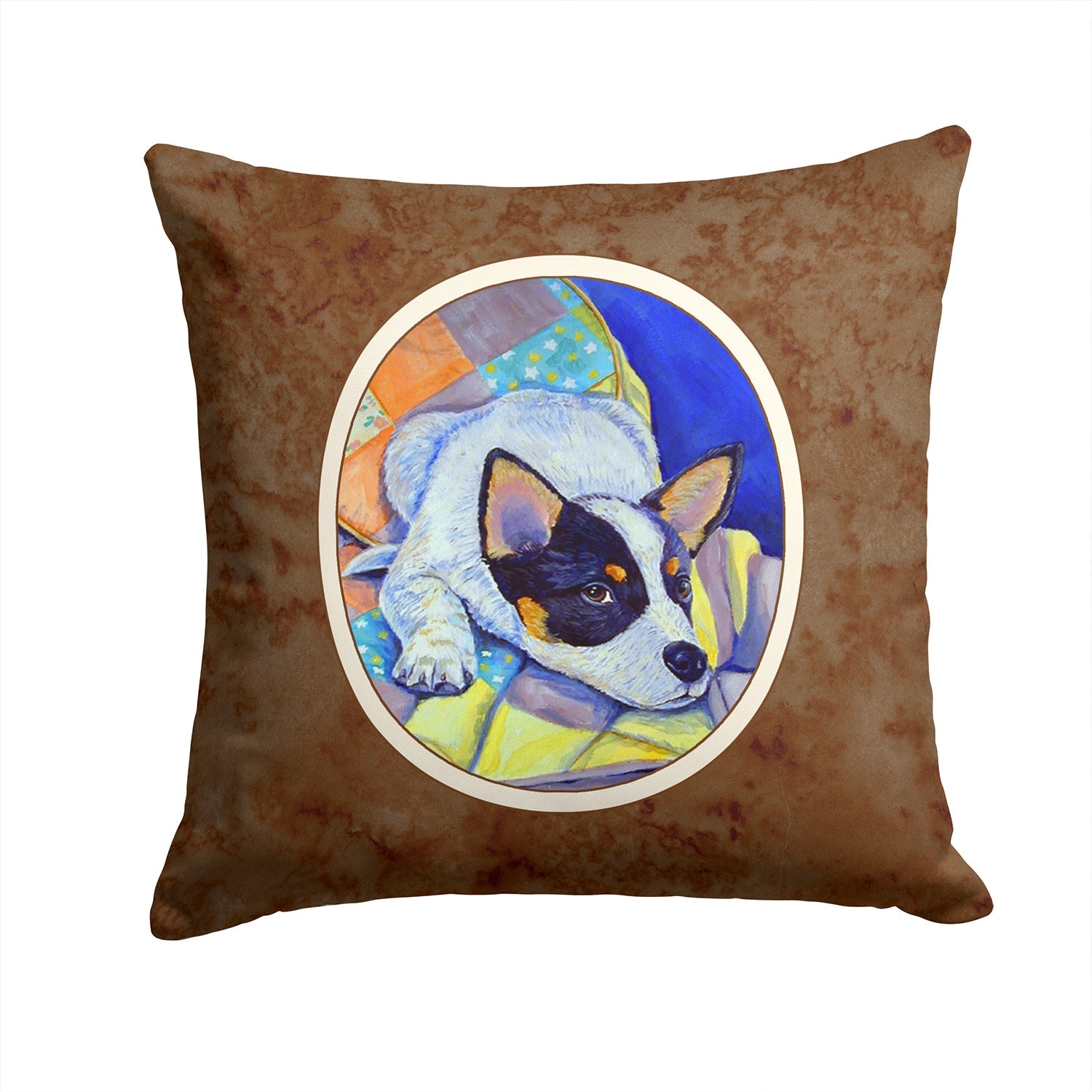 Australian Cattle Dog Sew Perfect Decorative Throw Pillow 14x14 Indoor Outdoor Accent Cushion, Fabric Cover with Insert for Sofa, Bed, Porch & Living Room
