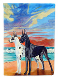 At sunset Great Dane Harlequin and Black House Flag 28x40 Porch Sleeve Pole Decorative Outside Yard Banner Artwork Wall Hanging, Polyester
