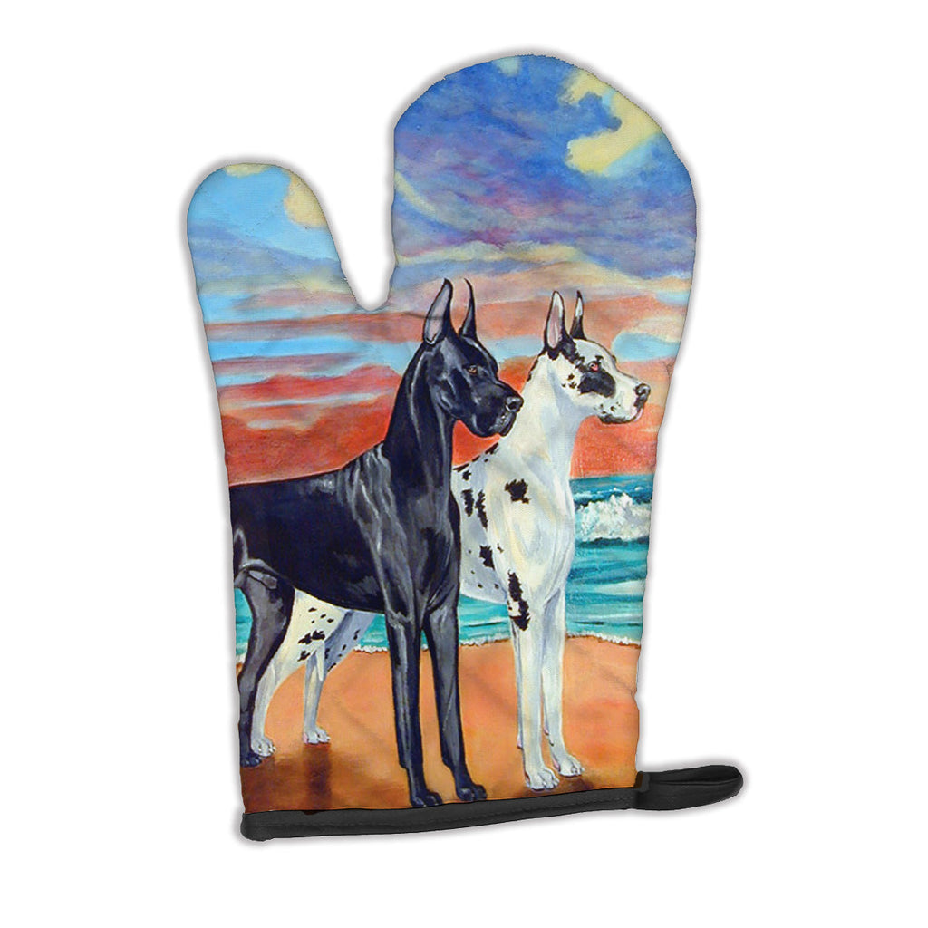 At sunset Great Dane Harlequin and Black Oven Mitt Heat Resistant Thick Oven Mitt for Hot Pans and Oven, Kitchen Mitt Protect Hands, Cooking Baking Glove
