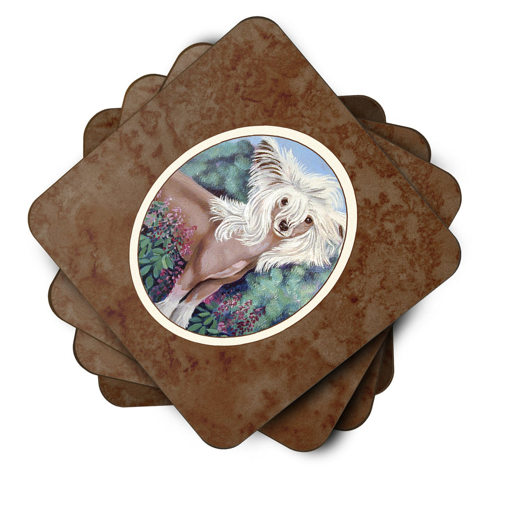 Chinese Crested Foam Coasters Set of 4 Cup Coasters for Indoor Outdoor, Tabletop Protection, Anti Slip, Mouse pad Material