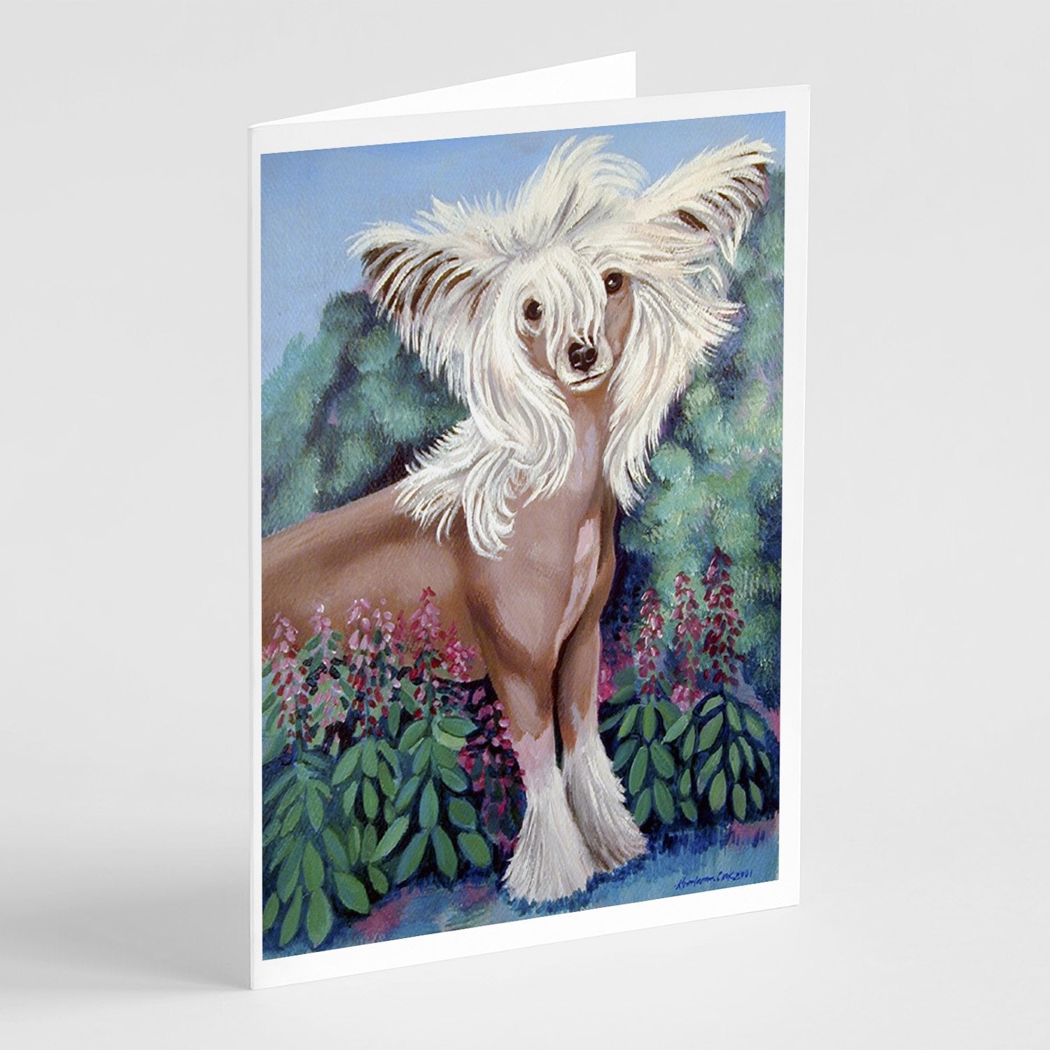 Chinese Crested Greeting Cards Pack of 8 Blank Cards with Envelopes Whimsical A7 Size 5x7