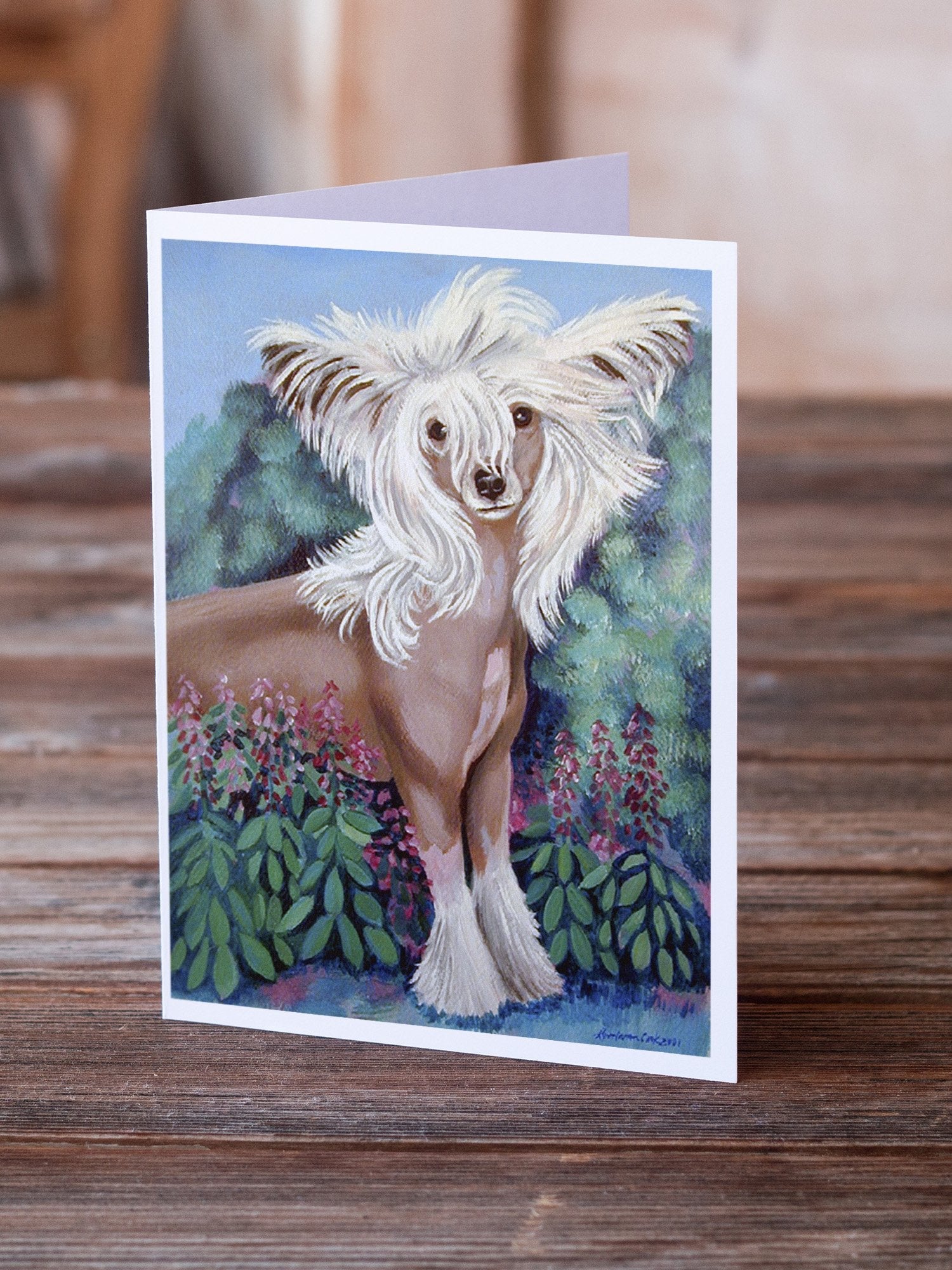 Chinese Crested Greeting Cards Pack of 8 Blank Cards with Envelopes Whimsical A7 Size 5x7