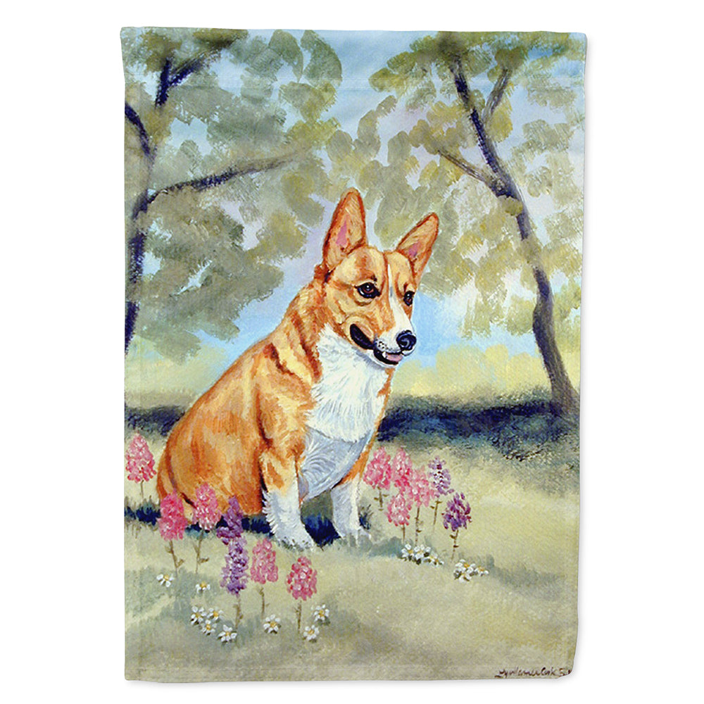 Corgi House Flag 28x40 Porch Sleeve Pole Decorative Outside Yard Banner Artwork Wall Hanging, Polyester