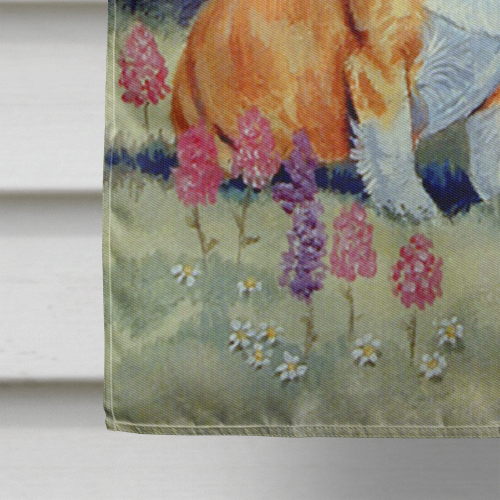 Corgi House Flag 28x40 Porch Sleeve Pole Decorative Outside Yard Banner Artwork Wall Hanging, Polyester