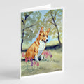 Corgi Greeting Cards Pack of 8 Blank Cards with Envelopes Whimsical A7 Size 5x7