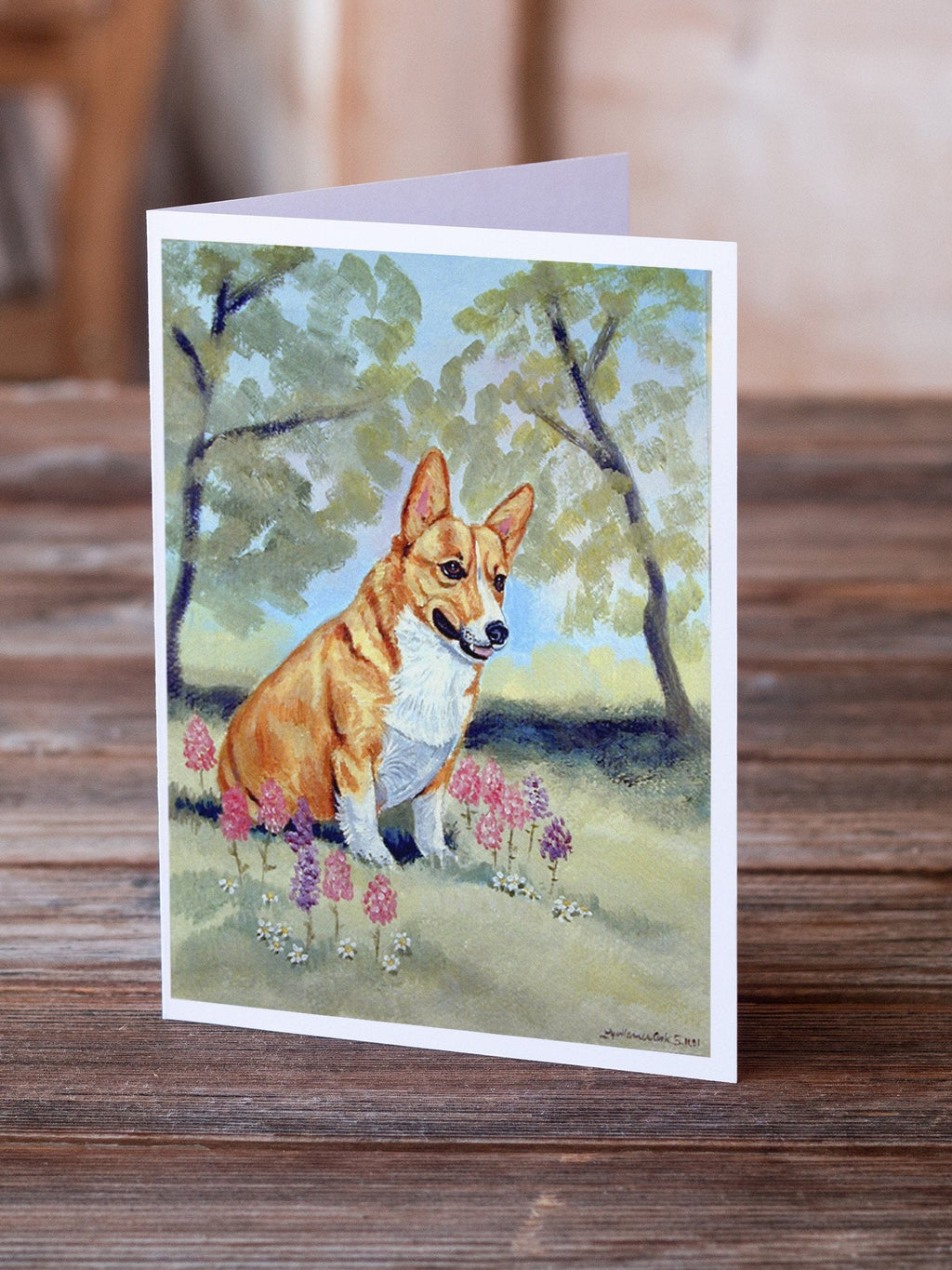 Corgi Greeting Cards Pack of 8 Blank Cards with Envelopes Whimsical A7 Size 5x7
