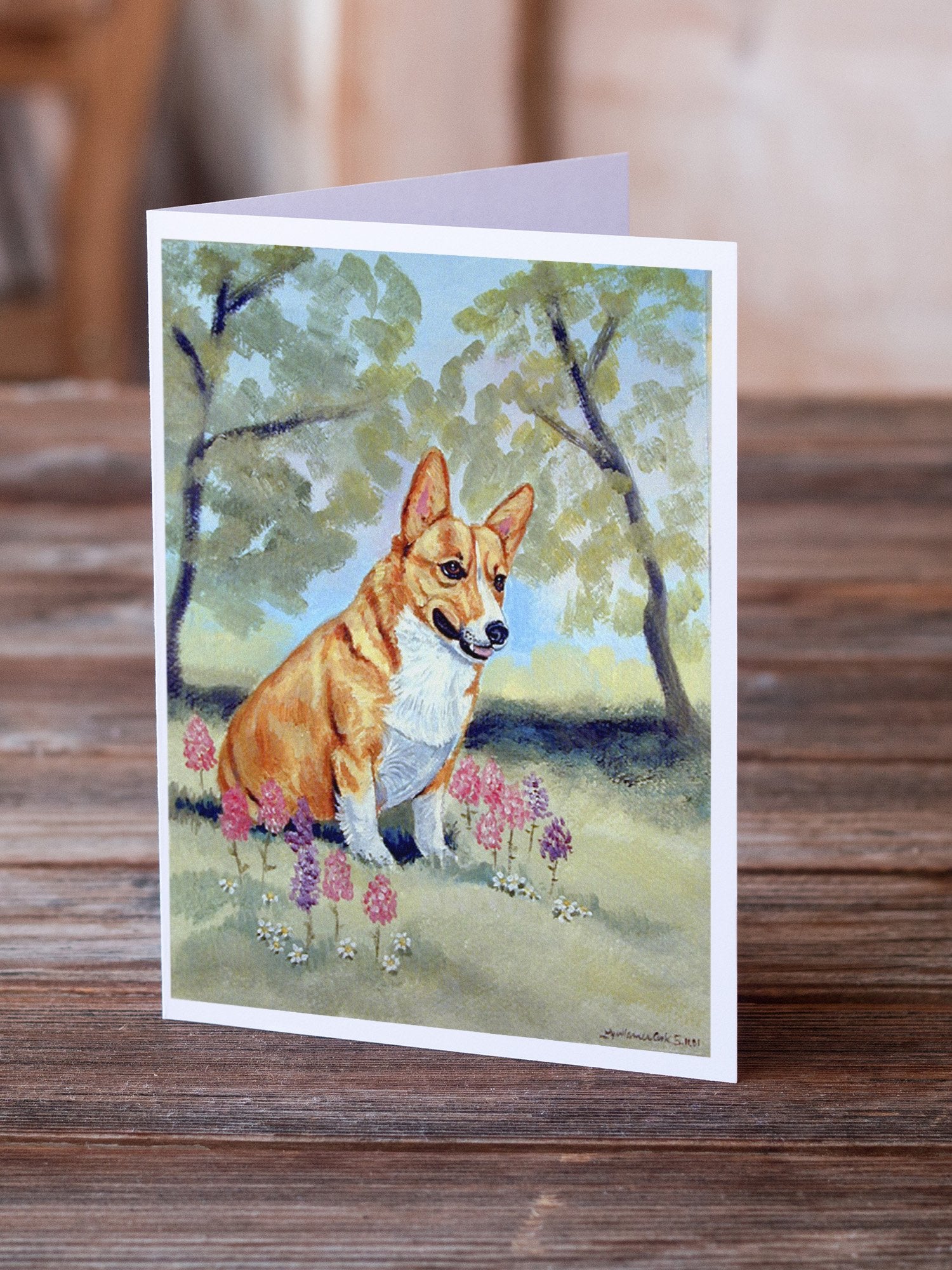 Corgi Greeting Cards Pack of 8 Blank Cards with Envelopes Whimsical A7 Size 5x7