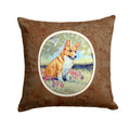 Corgi Decorative Throw Pillow 14x14 Indoor Outdoor Accent Cushion, Fabric Cover with Insert for Sofa, Bed, Porch & Living Room