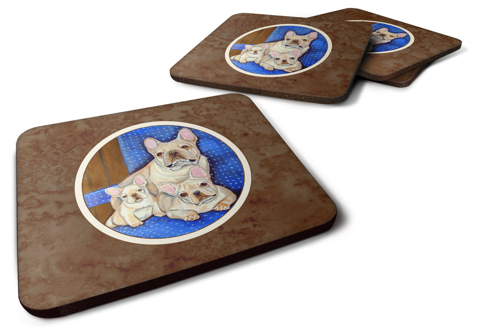 French Bulldog Momma's Love Foam Coasters Set of 4 Cup Coasters for Indoor Outdoor, Tabletop Protection, Anti Slip, Mouse pad Material