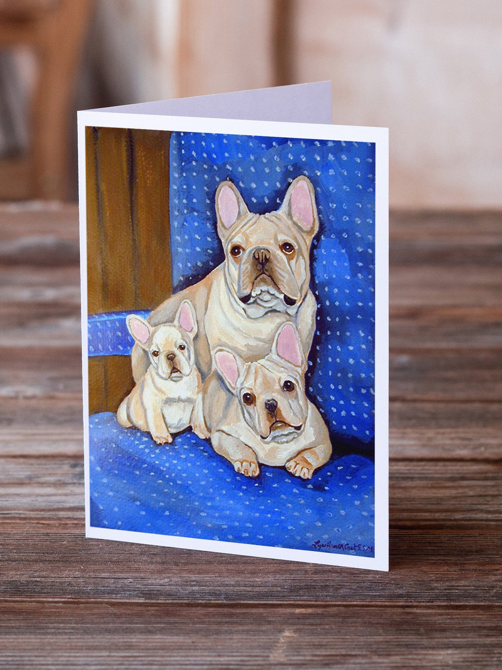 French Bulldog Momma's Love Greeting Cards Pack of 8 Blank Cards with Envelopes Whimsical A7 Size 5x7