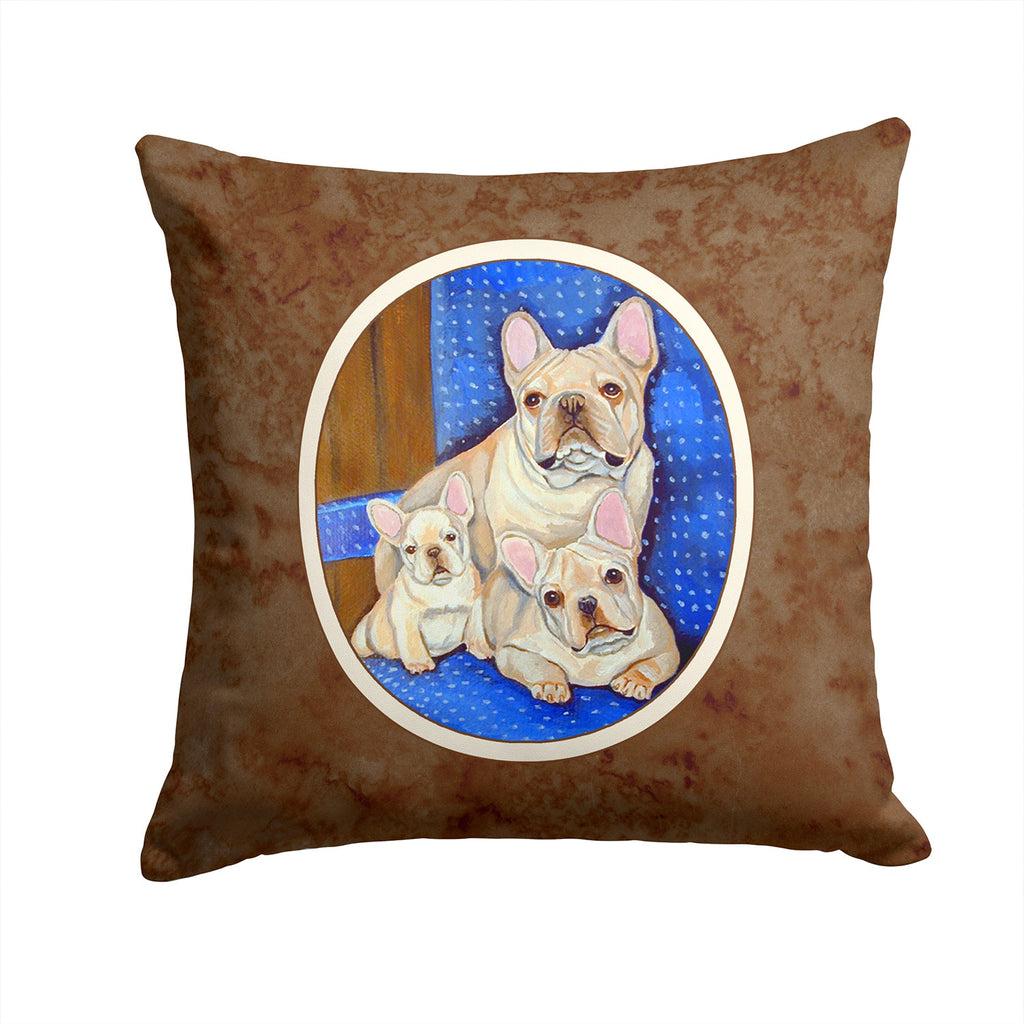 French Bulldog Momma's Love Decorative Throw Pillow 14x14 Indoor Outdoor Accent Cushion, Fabric Cover with Insert for Sofa, Bed, Porch & Living Room