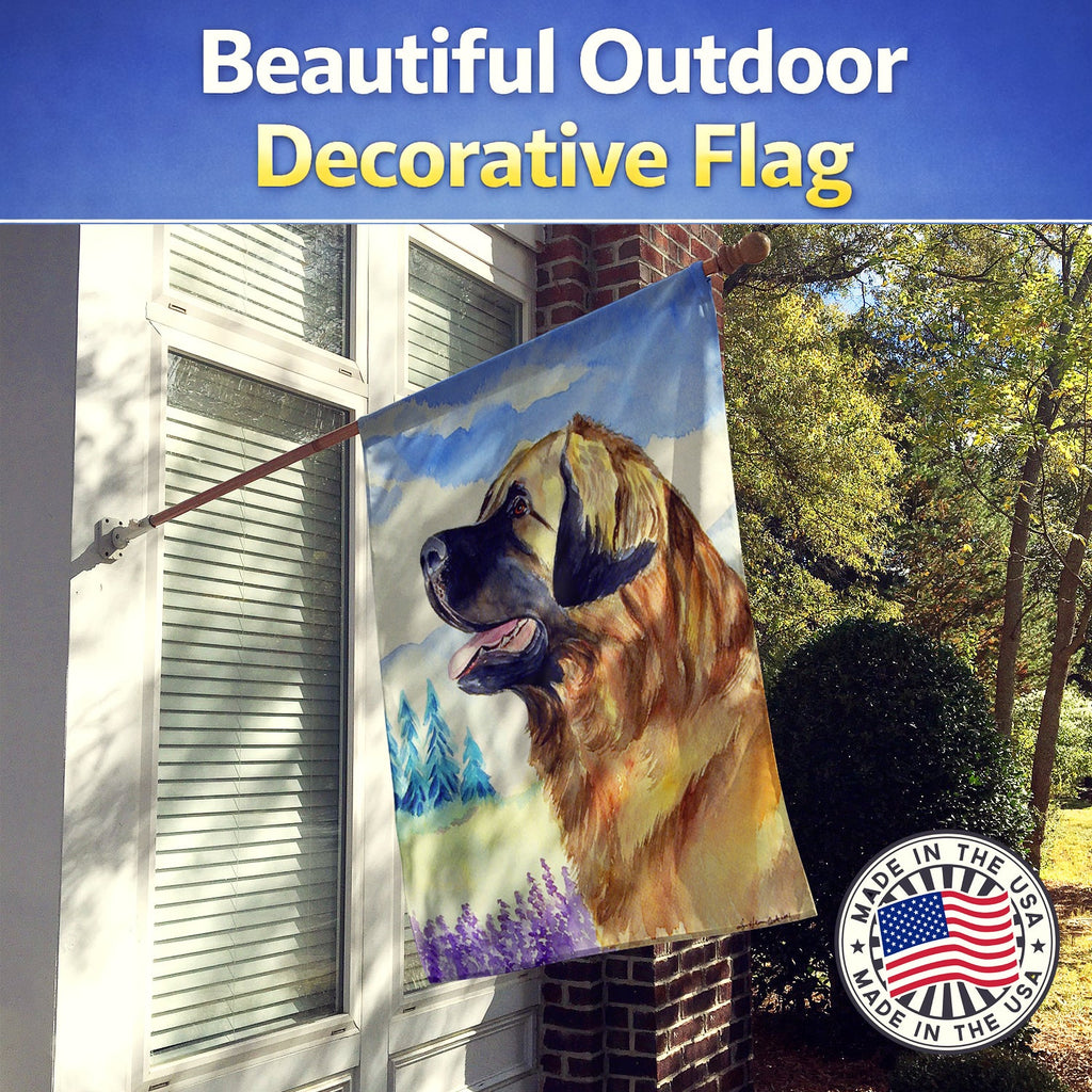 Leonberger House Flag 28x40 Porch Sleeve Pole Decorative Outside Yard Banner Artwork Wall Hanging, Polyester