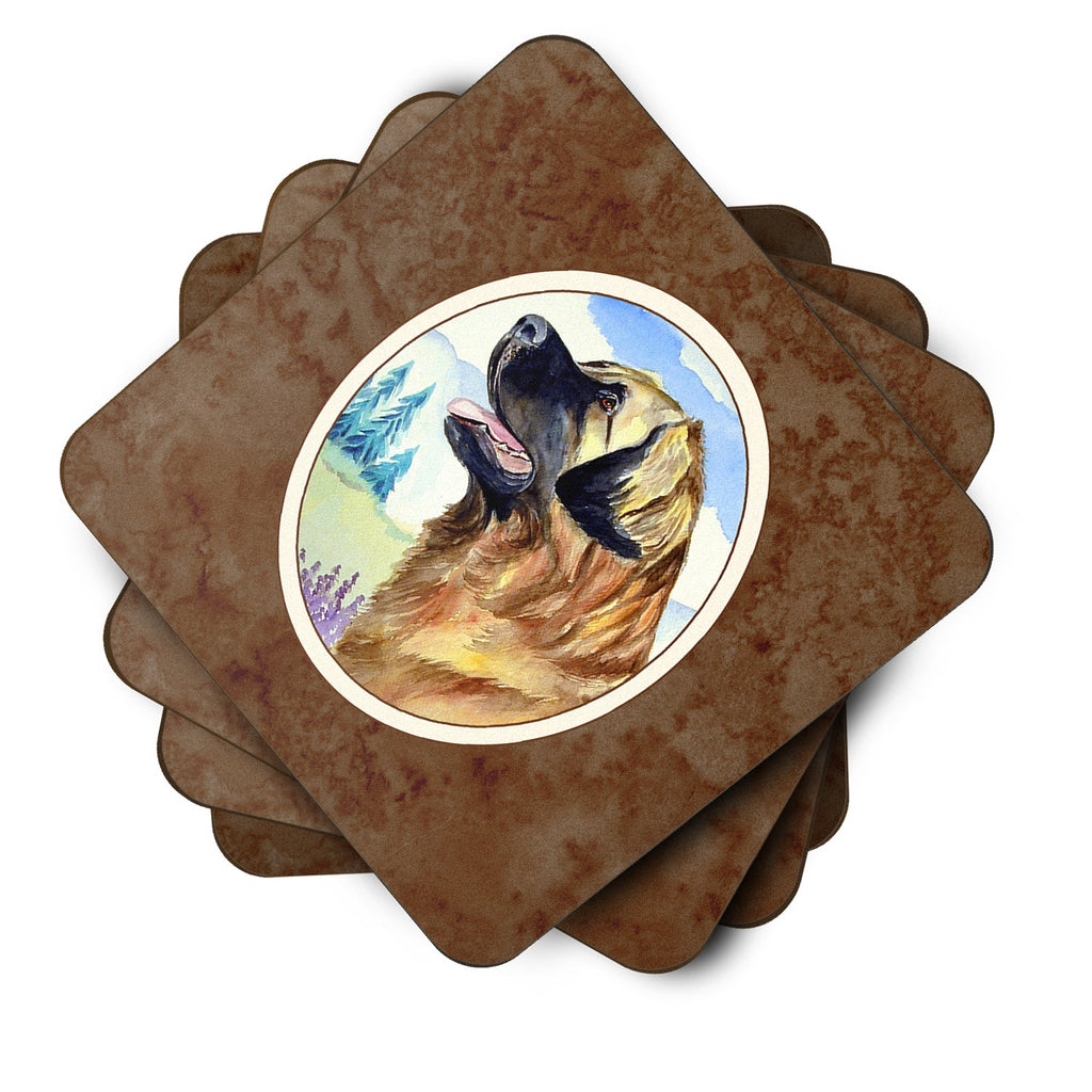 Leonberger Foam Coasters Set of 4 Cup Coasters for Indoor Outdoor, Tabletop Protection, Anti Slip, Mouse pad Material