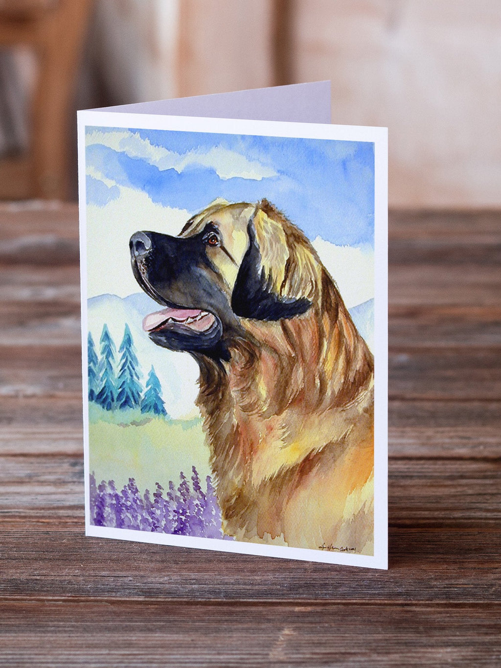 Leonberger Greeting Cards Pack of 8 Blank Cards with Envelopes Whimsical A7 Size 5x7
