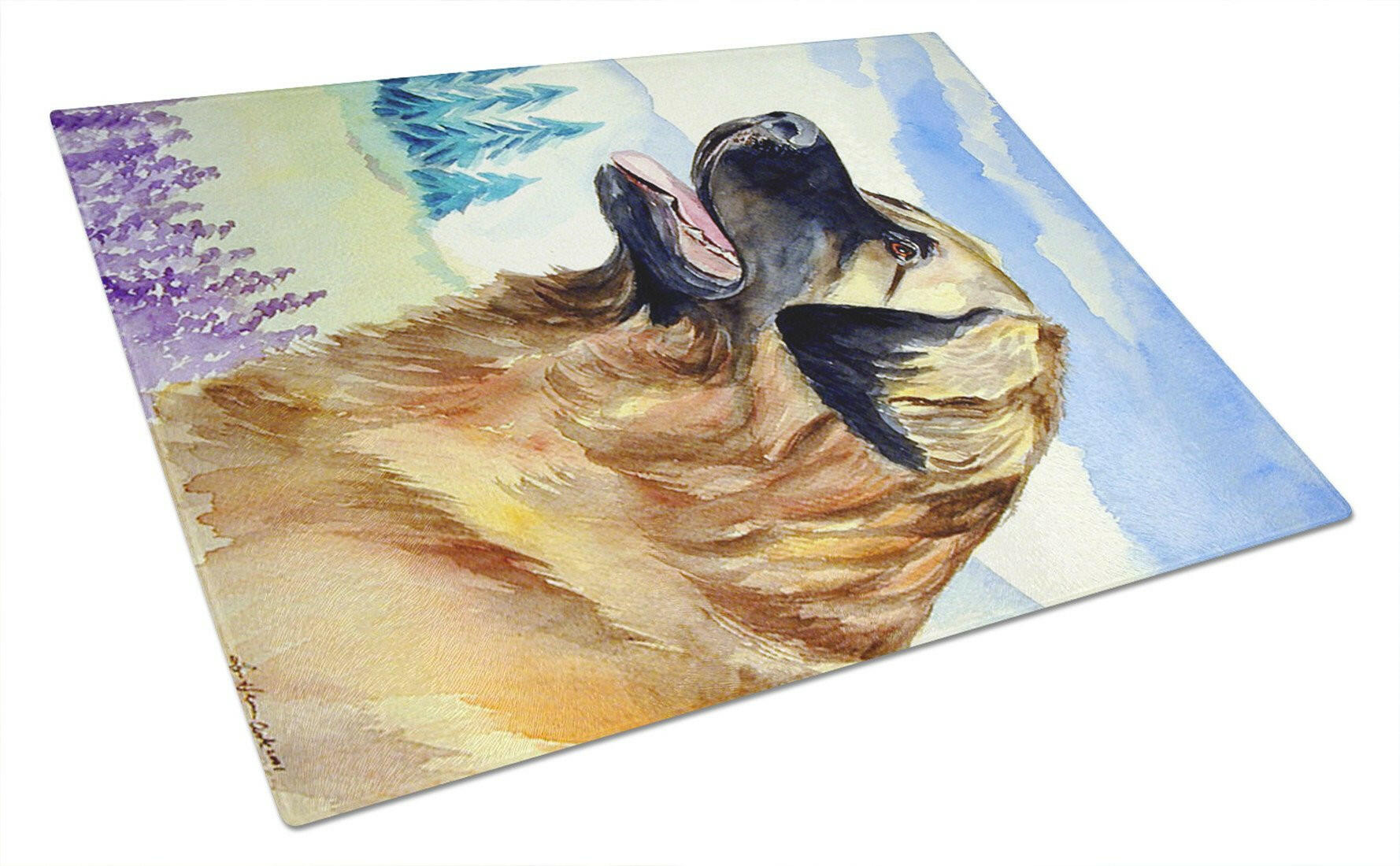 Leonberger Cutting Board Tempered Glass Kitchen Cutting Surface, Heat Resistant Chopping, Non-Slip Feet, Food Prep & Serving