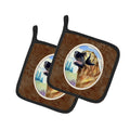 Leonberger Pot Holder Set of 2 Heat Resistant Quilted Hot Pads 7.5 x 7.5 Inch, Insulated Kitchen Trivets for Cooking & Baking