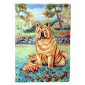 Chow Chow Momma's Love House Flag 28x40 Porch Sleeve Pole Decorative Outside Yard Banner Artwork Wall Hanging, Polyester