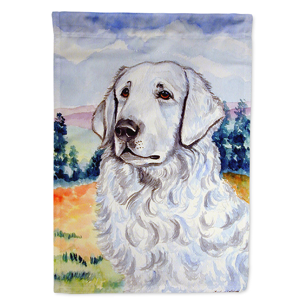 Kuvasz House Flag 28x40 Porch Sleeve Pole Decorative Outside Yard Banner Artwork Wall Hanging, Polyester