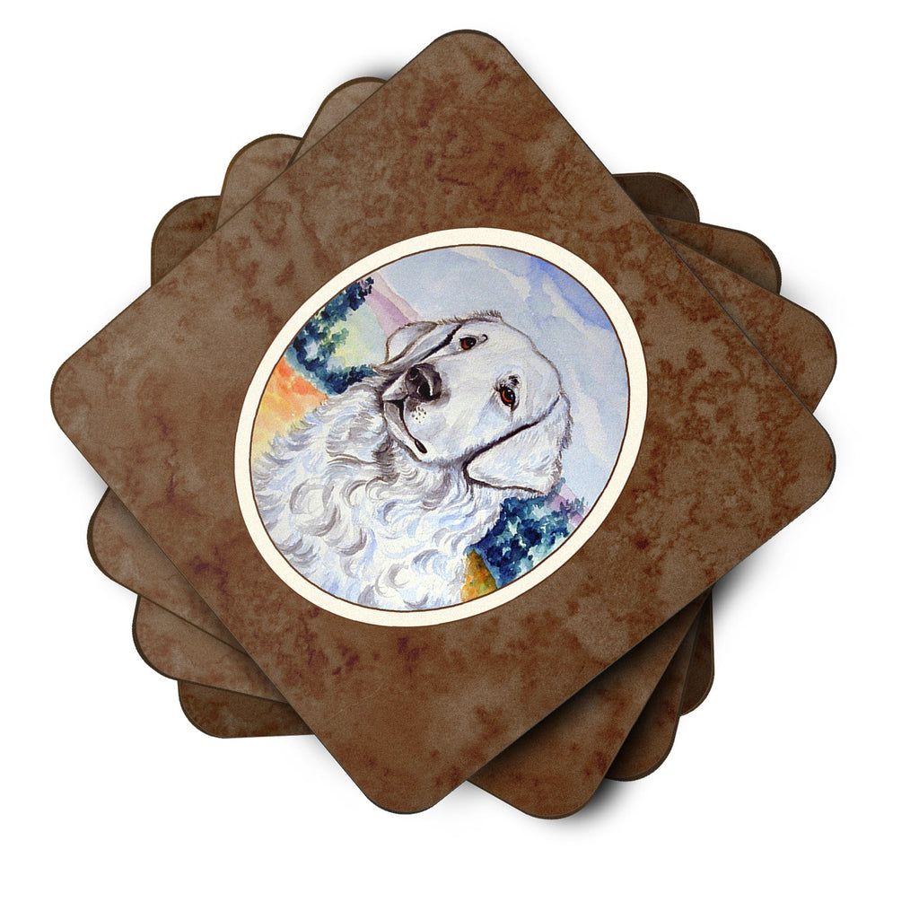 Kuvasz Foam Coasters Set of 4 Cup Coasters for Indoor Outdoor, Tabletop Protection, Anti Slip, Mouse pad Material