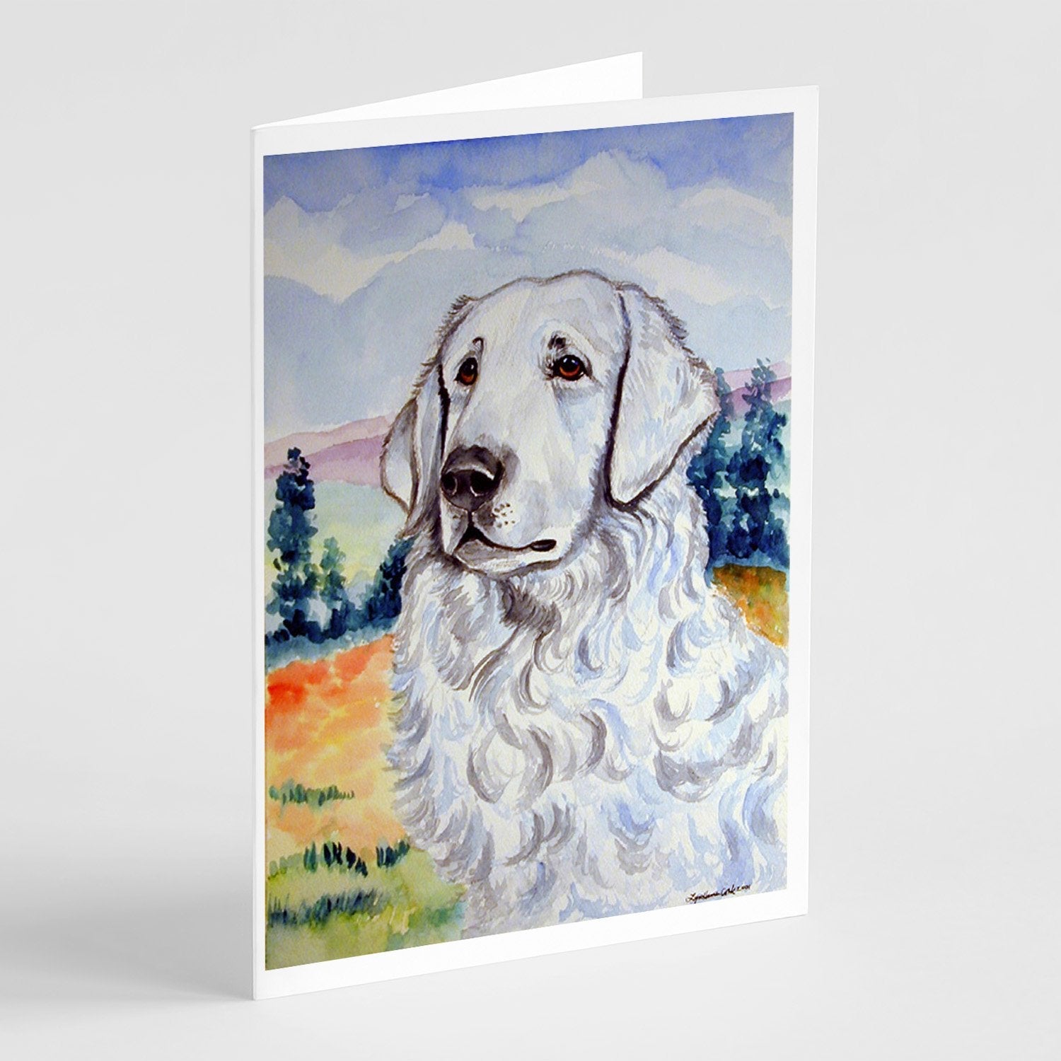 Kuvasz Greeting Cards Pack of 8 Blank Cards with Envelopes Whimsical A7 Size 5x7