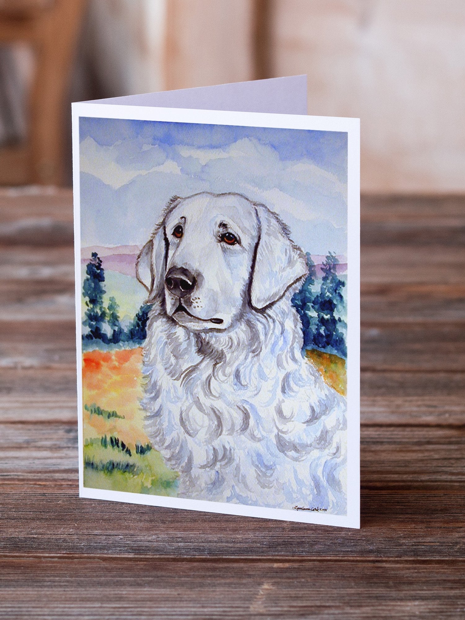 Kuvasz Greeting Cards Pack of 8 Blank Cards with Envelopes Whimsical A7 Size 5x7