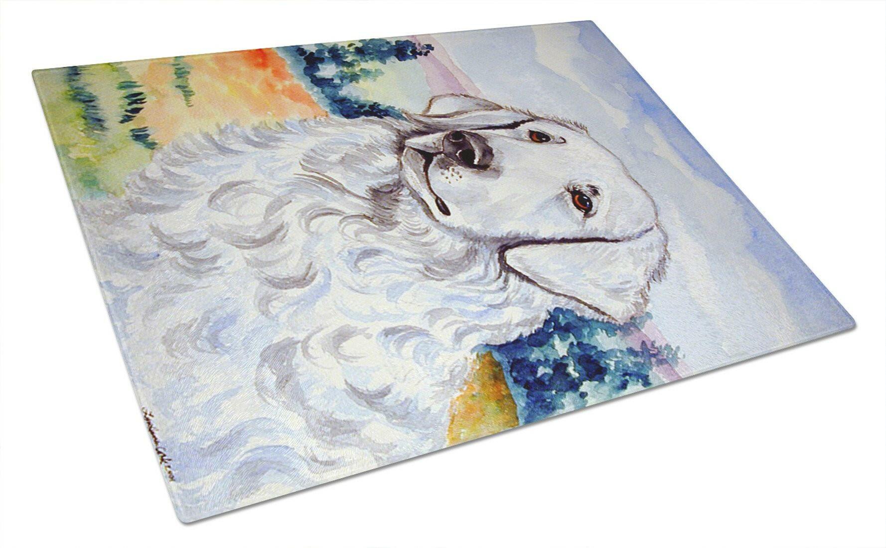 Kuvasz Cutting Board Tempered Glass Kitchen Cutting Surface, Heat Resistant Chopping, Non-Slip Feet, Food Prep & Serving