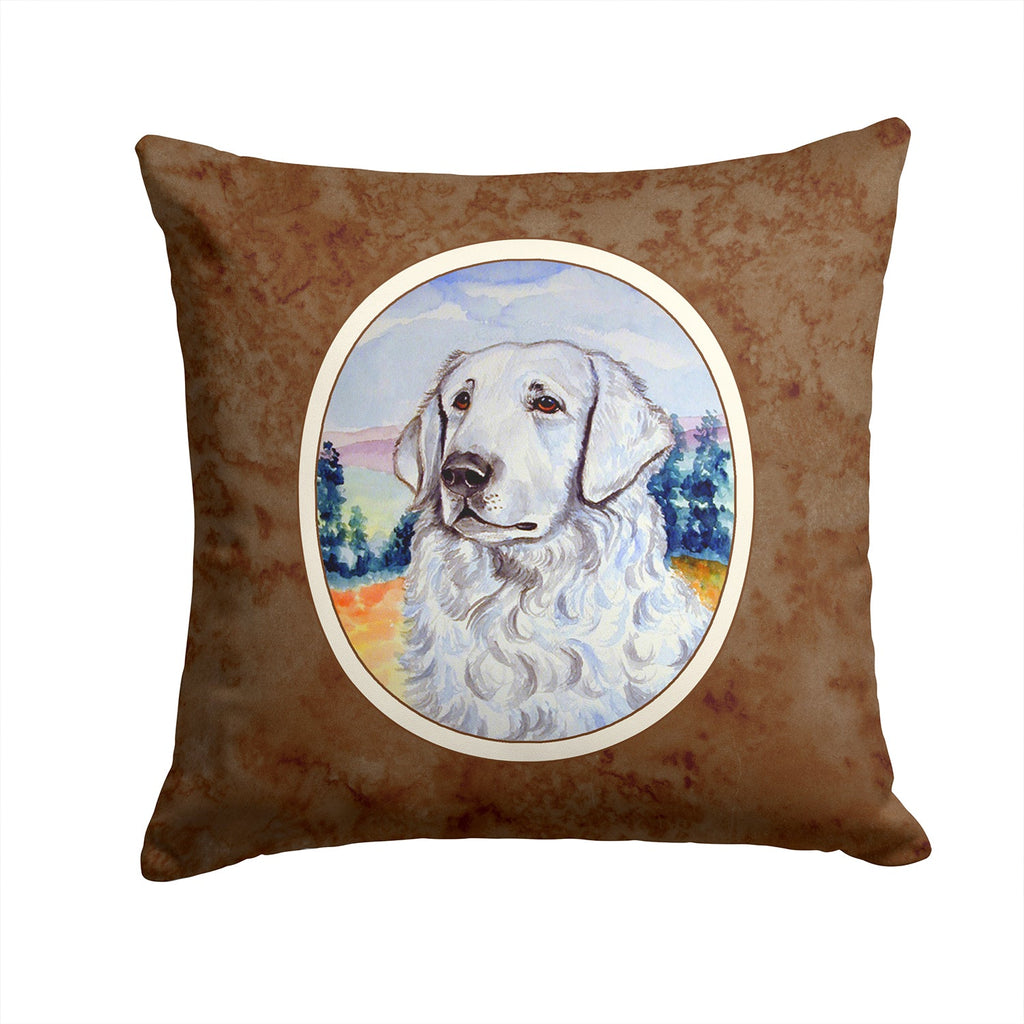 Kuvasz Decorative Throw Pillow 14x14 Indoor Outdoor Accent Cushion, Fabric Cover with Insert for Sofa, Bed, Porch & Living Room