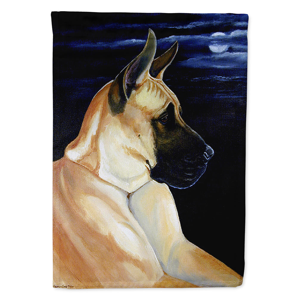 Fawn Great Dane in the Moonlight House Flag 28x40 Porch Sleeve Pole Decorative Outside Yard Banner Artwork Wall Hanging, Polyester