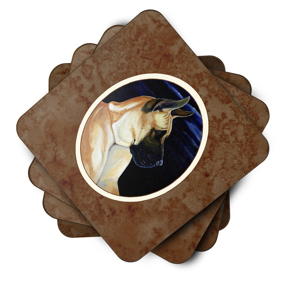 Fawn Great Dane in the Moonlight Foam Coasters Set of 4 Cup Coasters for Indoor Outdoor, Tabletop Protection, Anti Slip, Mouse pad Material