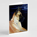 Fawn Great Dane in the Moonlight Greeting Cards Pack of 8 Blank Cards with Envelopes Whimsical A7 Size 5x7