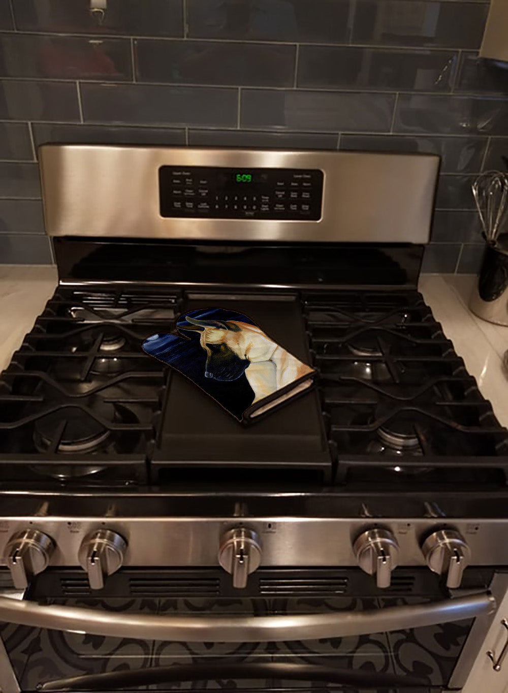 Fawn Great Dane in the Moonlight Oven Mitt Heat Resistant Thick Oven Mitt for Hot Pans and Oven, Kitchen Mitt Protect Hands, Cooking Baking Glove