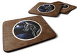 Black Great Dane in the Moonlight Foam Coasters Set of 4 Cup Coasters for Indoor Outdoor, Tabletop Protection, Anti Slip, Mouse pad Material