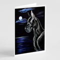 Black Great Dane in the Moonlight Greeting Cards Pack of 8 Blank Cards with Envelopes Whimsical A7 Size 5x7