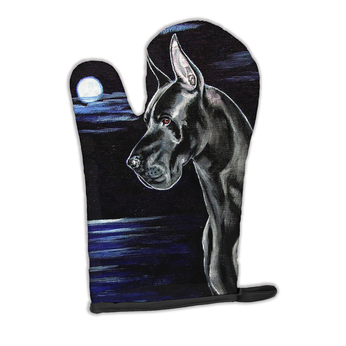 Black Great Dane in the Moonlight Oven Mitt Heat Resistant Thick Oven Mitt for Hot Pans and Oven, Kitchen Mitt Protect Hands, Cooking Baking Glove