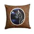 Black Great Dane in the Moonlight Decorative Throw Pillow 14x14 Indoor Outdoor Accent Cushion, Fabric Cover with Insert for Sofa, Bed, Porch & Living Room